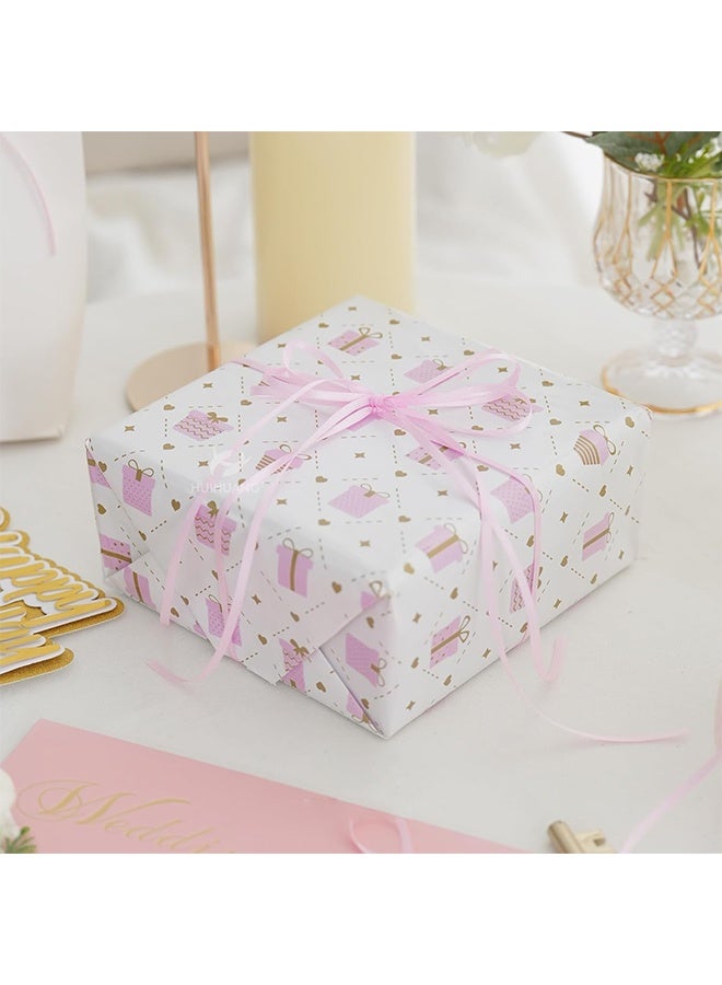 شريط ساتان بلون واحد بعرض 1/8 بوصة وطول 40 متر، شريط وردي فاتح رفيع 1/8 ساتان للحرف اليدوية والخياطة وزينة حفلات استقبال الأطفال وتغليف الهدايا (وردية فاتحة) - Image 5